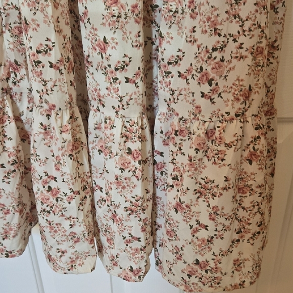 0X Dress Tiered Ruffled Flowing Smocked BOHO ROMANTIC TIMELESS VINTAGE Floral - Picture 5 of 14